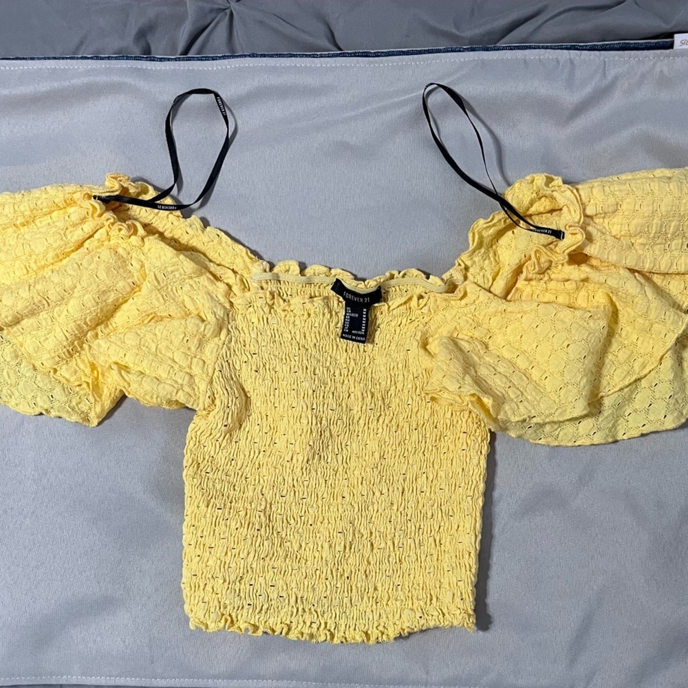 Forever 21‎ Yellow Smocked Top